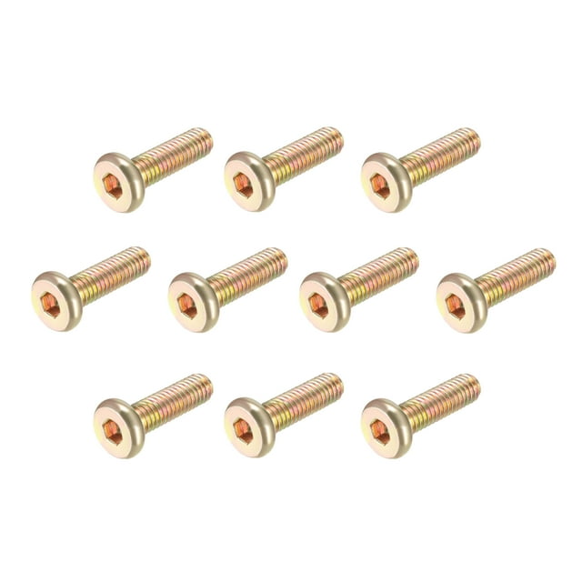 Tornillos de máquina hexagonales de Unique Bargains Tornillo de muebles de acero al carbono M6x0.79" 10Pcs