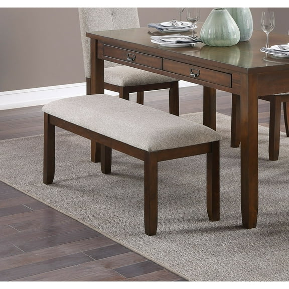 Binghampton Dark Cherry Finish Wooden Bench, 42.5-inch Dining Bench for Kitchen & Dining Room Furniture
