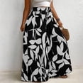 thumbnail image 2 of Cmfcve Women's Plus Size Summer Wide Leg Palazzo Pants High Waisted Flowy Casual Lounge Boho Beach Trousers, 2 of 6