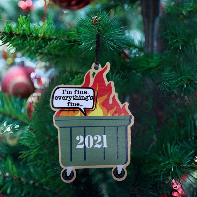 basurero fuego adorno navideño árbol de Navidad colgantes de madera Wmkox8yii fhajkh4664