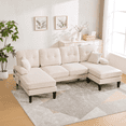 thumbnail image 7 of Villeston U-Shaped Sectional Sofa, 100" Linen Couch, 4 Seat Lounge Sleeper with Double Chaise for Living Room，Beige, 7 of 7