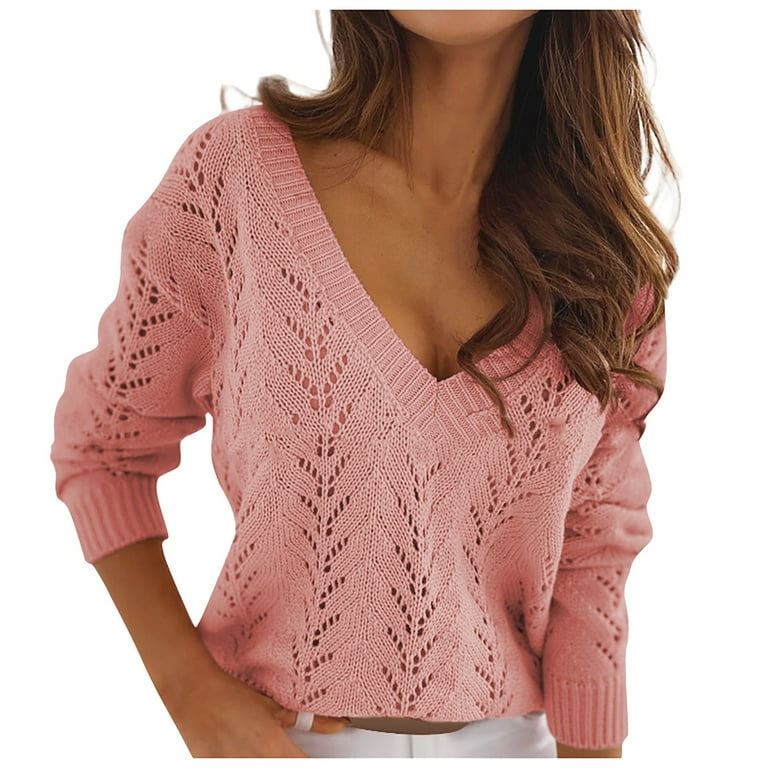 Deep v 2025 neck pullover