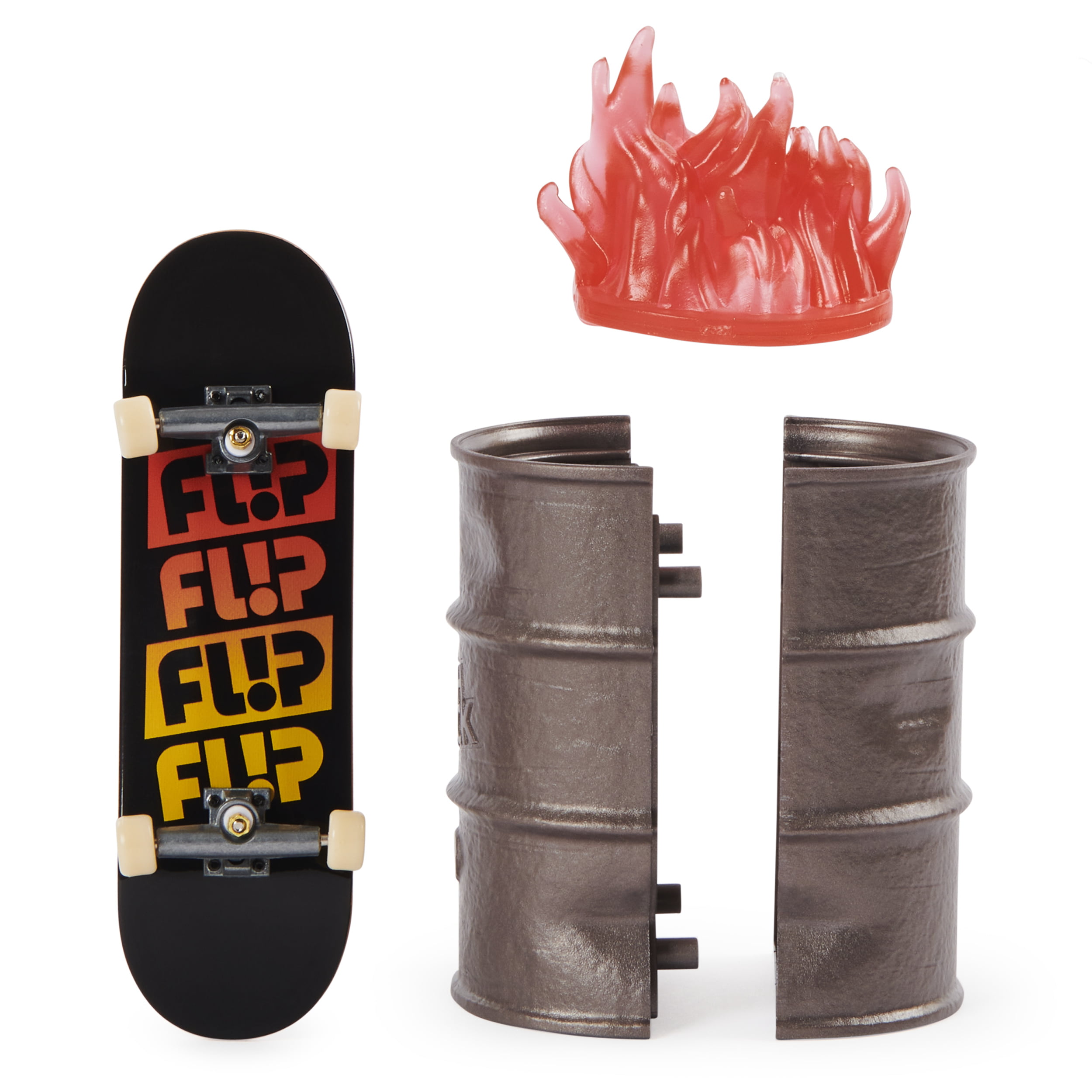 Flip Tech Deck Street Hits Skateboard with Hot Garbage Can 