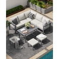 thumbnail image 1 of AECOJOY Ensemble de Mobilier de Patio en Aluminium 7 Pcs, Ensemble de Canapé Sectionnel d'Extérieur 8 Places avec Table Réglable, Gris Pâle, 1 of 8