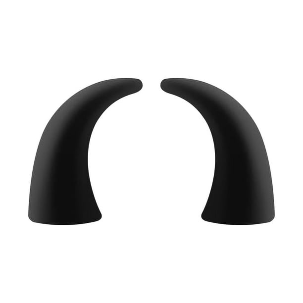 Lindo par de decoración de coches con cuernos de demonio | Cuernos de becerro y diablo para consola central, volante, tablero | Moderno Acento Interior Novedoso, Material Duradero Inodoro, Fácil