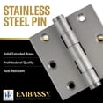 thumbnail image 3 of Embassy 3” x 3” Door Hinge Heavy Duty Hinges with Satin Nickel Finish & Acorn Finials, 3 of 8