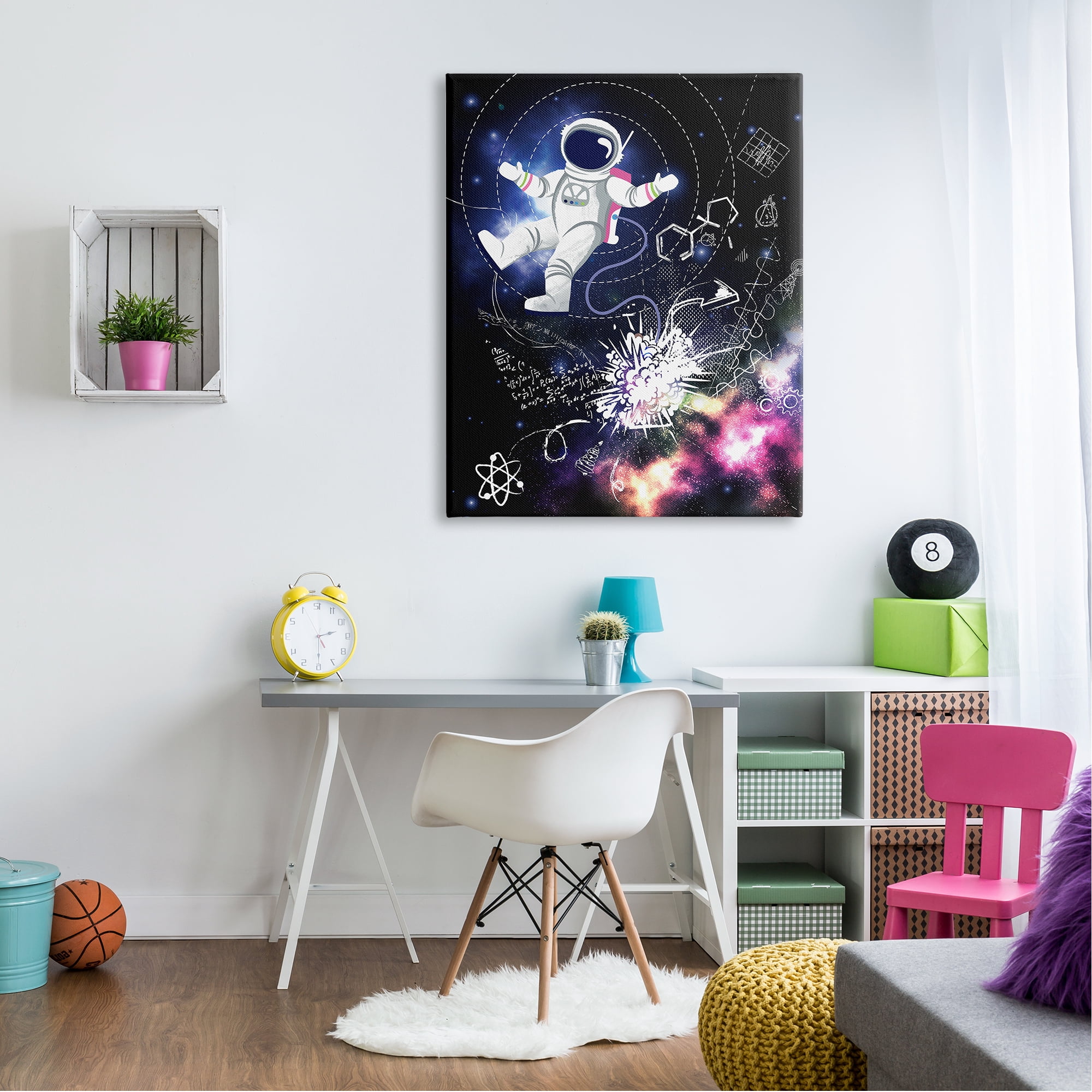 Stupell Industries Galactic Astronaut Vivid Nebula Scientific Patterns Canvas Wall Art, 36 x 48, Design by Jennifer Ellory