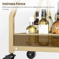 thumbnail image 4 of Bar Cart, 3-Tier Home Bar Serving Cart with Wheels, Drink Cart with Glass Holder, Beverage Cart, Rolling Kitchen Cart, for Home, Living Room, Gold, 4 of 4
