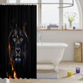 thumbnail image 3 of Manfei Forest Lightning Wildlife Shower Curtain 72Wx84L, 3D Lion Bathroom Shower Curtain, Black Brown, 3 of 5