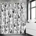thumbnail image 2 of Cat Shower Curtain for Bathroom Cute Shower Curtain with 12 Hooks Kitten Animal Decorative Black and White Fabric Bath Curtain Gift for Cat Lovers Kids and Girls Machine Washable (72"W X 72"H), 2 of 6