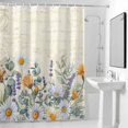 thumbnail image 3 of Shower Curtain for Bathroom Floral Daisy Lavender Retro Letter Waterproof Bath Curtains Shower Curtains with Hooks,Yellow Flower Rural Leaf Bathroom Curtain Privacy Drapes for Bathtubs Toilet 36x72in, 3 of 9