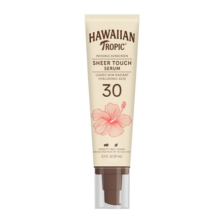 Hawaiian Tropic Sheer Touch Invisible Sunscreen Serum 3.3 Oz  SPF 30  Leaves Skin Radiant