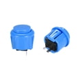 thumbnail image 3 of Interruptor de botón pulsador momentáneo redondo de 23 mm para juegos de arcade, azul, 6 piezas, 3 of 5