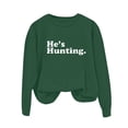 thumbnail image 5 of Womens Oversized Sweatshirt Crewneck Long Sleeve Fleece Lined Pullover Tops Fall Outfits Winter Clothes Green XL, 5 of 7