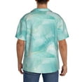 thumbnail image 5 of Cauagu Blue Marble Men's Short Sleeve Button Down Hawaiian Shirt for Men Bowling Shirts Casual Summer Beach Shirt,3X-Large, 5 of 6