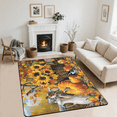 thumbnail image 2 of CURLYOOT Fall Sunflower Watercolor Area Rugs 5'x7' Washable Rug Large Living Room Rug Non Slip Indoor Floor Carpet for Dining Room Bedroom Home, 2 of 7