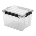thumbnail image 2 of (2 pack) Sterilite Gasket Box, 34 Quart WaterProof Clear Plastic Storage Bin with Lid, Gasket Seal and Durable Latches, Black, 2 of 12