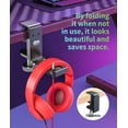 thumbnail image 2 of 6amLifestyle Soporte plegable para colgar auriculares debajo del escritorio, soporte de pared para auriculares con organizador de cables para ahorrar espacio de metal, abrazadera para auriculares, jue, 2 of 5