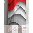 thumbnail image 7 of Red Black Ombre Semi Sheer Curtains 63 Inch Length 2 Panels Set, Modern Abstract Moire Art Geometric Sheer Kitchen Curtain Privacy Voile Window Curtain for Living Room Bedroom Rod Pocket Drapes, 7 of 7