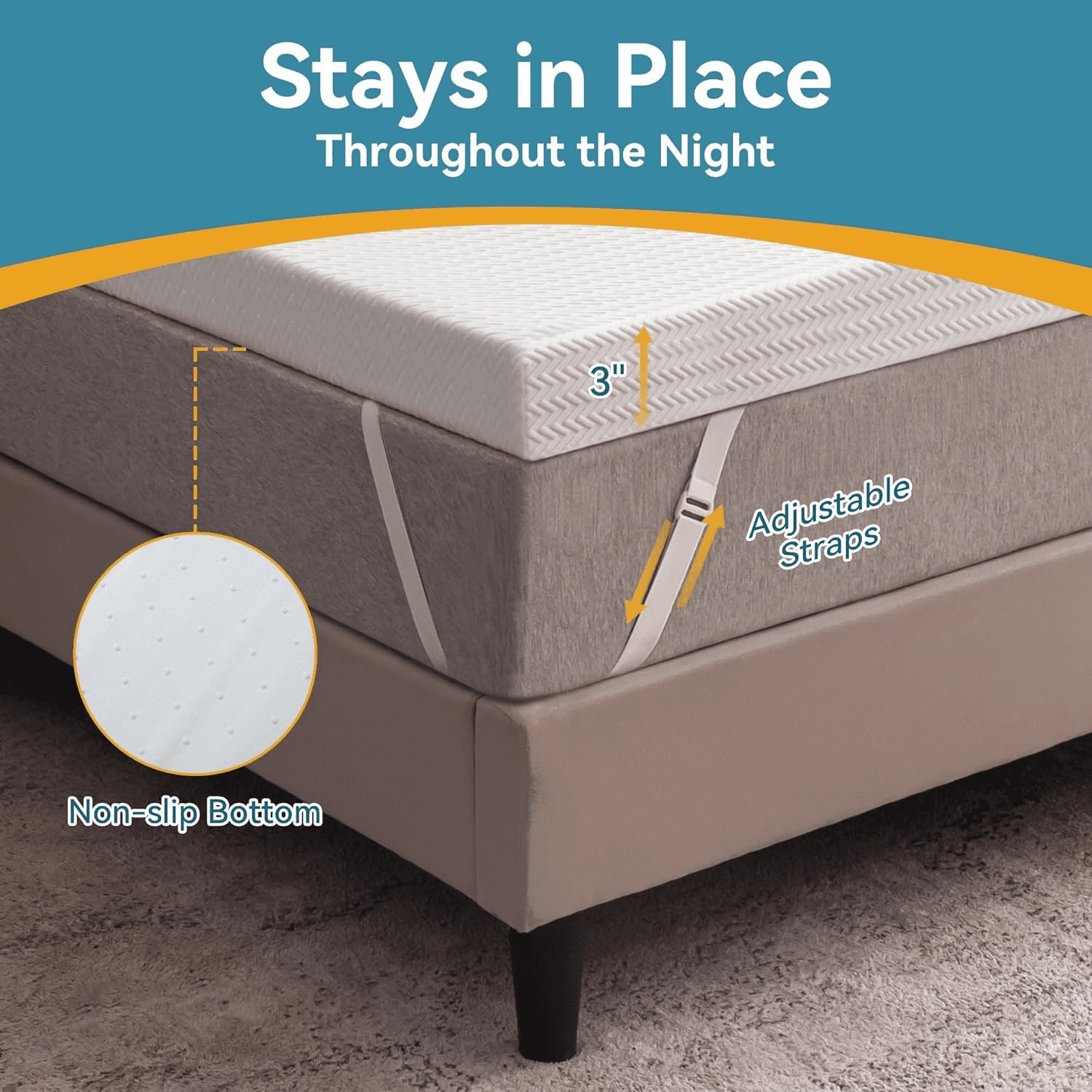 Gel Memory Foam Mattress, 2-Inch Size, Breathable Mattress with Removable Cover, High Density Mattress for Pain Relief