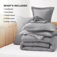 thumbnail image 6 of Queen Comforter Set - 7 Pieces Grey Queen Bed in a Bag, Bedding Sets Queen with Comforters, Sheets, Pillowcases & Shams, 6 of 9