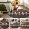 thumbnail image 6 of Rugby Texture Washable Area Rug&nbsp;5 ft Usa Sport Soft Round&nbsp;Rugs for Living Room, Non Slip Carpet for Bedroom&nbsp;Entryway Dining Room, 6 of 9