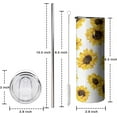 thumbnail image 2 of YEASHEER Triple-Insulated Stainless Steel Tumbler Cute Sunflower Tumbler with Lid, Straw, Brush, 2 of 5