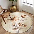 thumbnail image 3 of Round Area Rug 8 Ft, Brown Ombre Daisy Washable Non-Slip Circle Carpet for Living Room/Bedroom, Farmhouse Vintage Floral Botanical Collection Low-Profile Large Area Rugs for Indoor, 3 of 7
