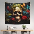 thumbnail image 2 of Sikiie Butterfly Flower Plant Skull tapestry wall hanging home decor for bedrooms, living rooms, dorms 60x51in, 2 of 6