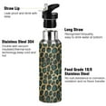 thumbnail image 3 of Yayeee 20oz Insulated Water Bottle Double Wall Stainless Steel with Flip Straw Lid, Green Leopard Print, 3 of 7