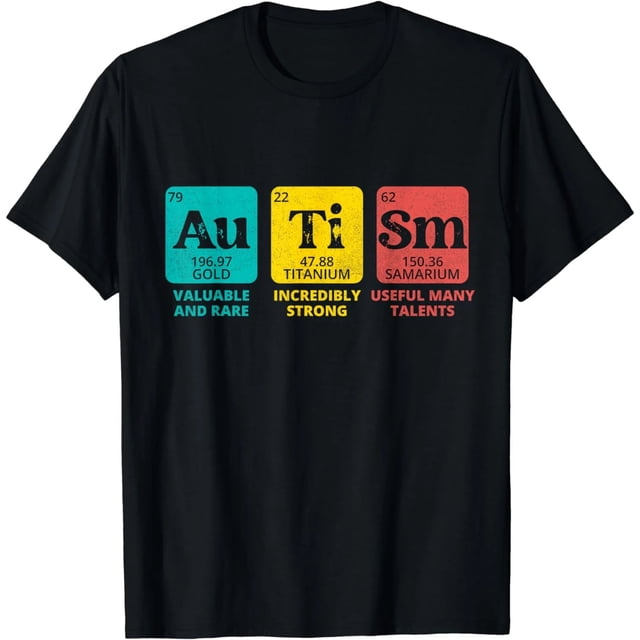 Camiseta de Mujer de la Tabla Periódica con Elementos de Concienciación sobre el Autismo para Mujeres, Hombres y Niños