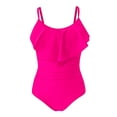 thumbnail image 4 of MSJUHEG Plus Size Swimsuit for Women,Ribbed One Piece Swimsuits for Women,1 Piece Swimsuit,Bandeau Bathing Suits,High Waist Bathing Suit,Monokini,Tummy Control Swimsuits for Women Hot Pink M, 4 of 6