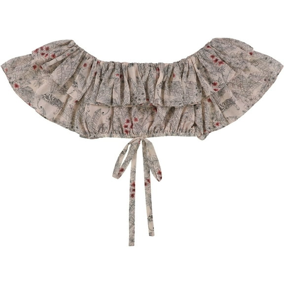 Alexis Womens Floral Crop Top Blouse, Pink, X-Small