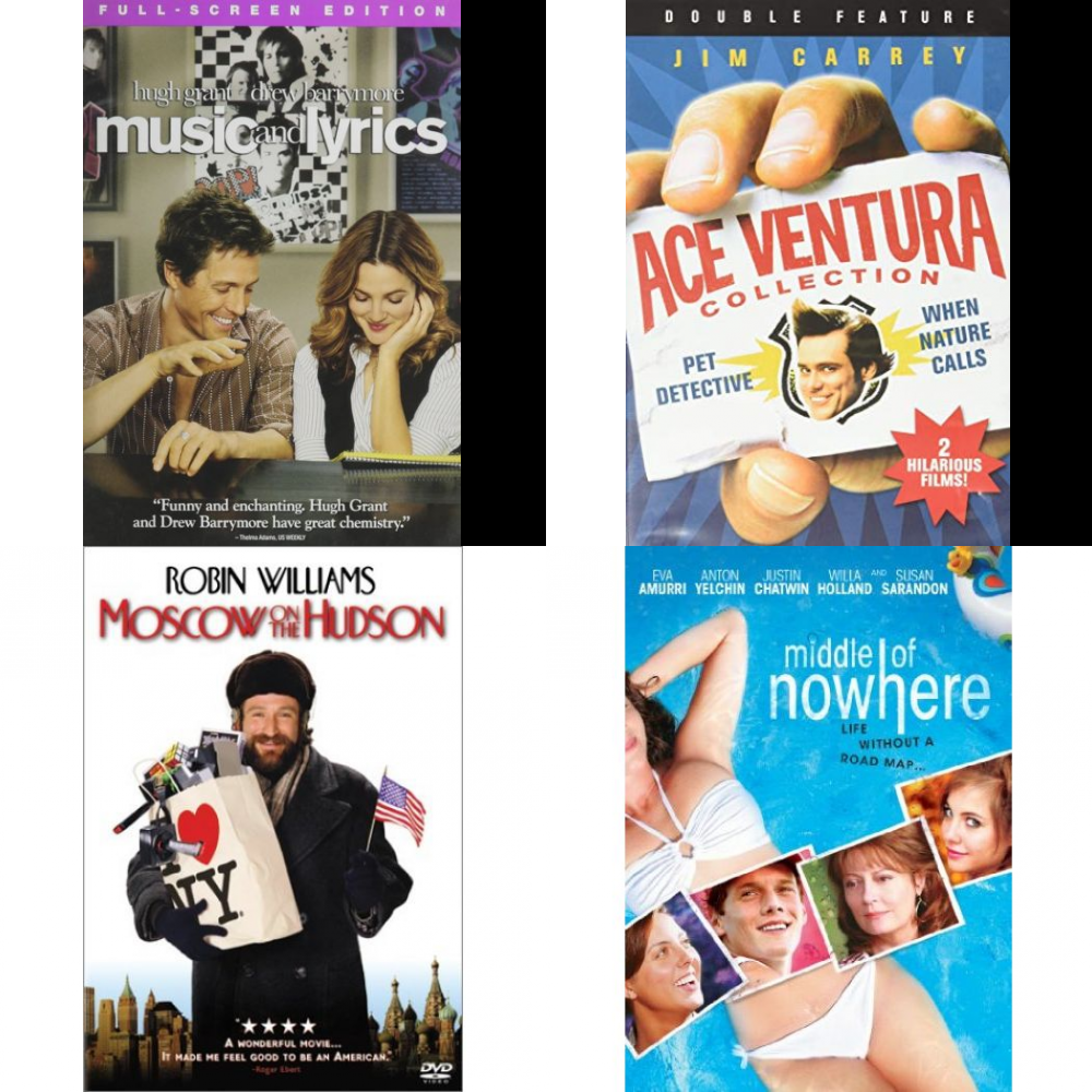 Comedy 4 Pack DVD Bundle: Music and Lyrics, Ace Ventura: Pet Detective / Ace  Ventura: When Nature Calls, Moscow on the Hudson, Middle of Nowhere -  