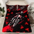 thumbnail image 2 of Castle Fairy Dirt Bike Boy Girl Twin Sheet Sets 3pcs,Black Red Twin Fitted Sheet Microfiber,Extreme Sport Breathable Flat Sheet,Microfiber Bedroom Decor, 2 of 7