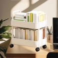 thumbnail image 4 of 2 Tier Rolling Utility Cart Storage Shelf Movable Storage Rack Kitchen Bathroom Slim Slide Organizer Snacks Toys Shelf, 4 of 5