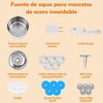 thumbnail image 4 of Fuente de Agua Acero Inoxidable 304 para Gato y Perro Azul 2L Silenciosa con 5 Filtros, 4 of 9