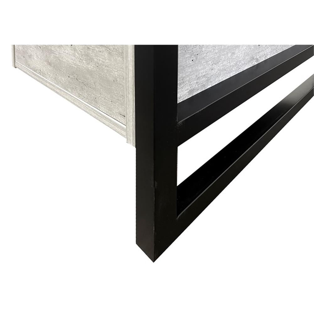 Modern Wood Laminate Double Pedestal Executive Desk Concrete Gray