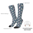 thumbnail image 4 of Disketp Cute Rabbit Floral Print Unisex Contrast Color Stockings Lightweight Breathable Ventilation Ankle Contrast Color Stockings, Contrast Color Stockings for Daily, 4 of 6