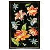Black Rug with Multi Flowers (2 ft. 6 in. x 12 ft.)
