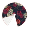 thumbnail image 3 of Kll Roses Skulls Christmas Tree Skirt 48",Party Decorations Farmhouse For Christmas Decorations Holiday Party, 3 of 8