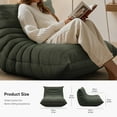 thumbnail image 6 of Raffle Pinker Giant Bean Bag Chair Lazy Floor Sofa, Memory Foam Fireside Sofa for Adults, for Living Room Bedroom Dorm Office, Green, 6 of 10