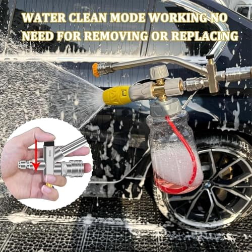 2-In-1 High-Pressure Car Washer Nozzle Accessories, Dual-Head Foam Sprayer Car Washer, Pressure Washer Foam Cannon For Soap Cannon, For Clear Car, Swimming Pool, Patio, Toilet