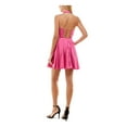 thumbnail image 2 of CITY STUDIO Womens Pink Zippered Sleeveless Cowl Neck Short Party Fit + Flare Dress M, 2 of 4