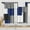Geometric Dark Blue, variant on Brown Beige Kitchen Curtains 24 Inch Length Modern Abstract Painting Art Window Short Tier Curtains Over Sink Set of 2, Grey Contemporary Vintage Small Kitchen Decor 27.5x24 Inch