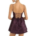 thumbnail image 4 of xiaxaixu Robe d'Été Trapèze pour Femme, Patchwork de Strass, Dos Croisé à Nouer, Dos Nu, Mini-Robe Décontractée, Mode, Sans Manches, Robe Camisole, 4 of 7