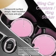 thumbnail image 4 of 10PCS Leather Steering Wheel Cover for Women,Cute Car Accessories Set with Seat Belt Shoulder Pads,Cup Holders Bling Start Button Ring Sticker Air Vent Clip,Car Accessories (Black), 4 of 7