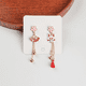 thumbnail image 2 of Pendientes asimétricos con diseño de nicho para mujer, aretes largos con borlas, diseño de animales de dibujos animados de flores a la moda, 2 of 6