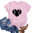 thumbnail image 2 of WREESH Cute Women's Baseball Graphic Tee Fashion Round Neck Short Sleeve Blouse with Trendy Print Pink, 2 of 4