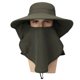 thumbnail image 5 of Sombrero protector con cubrebocas, transpirable, para exteriores, con protección antisalpicaduras y ala ancha (verde militar), 5 of 7